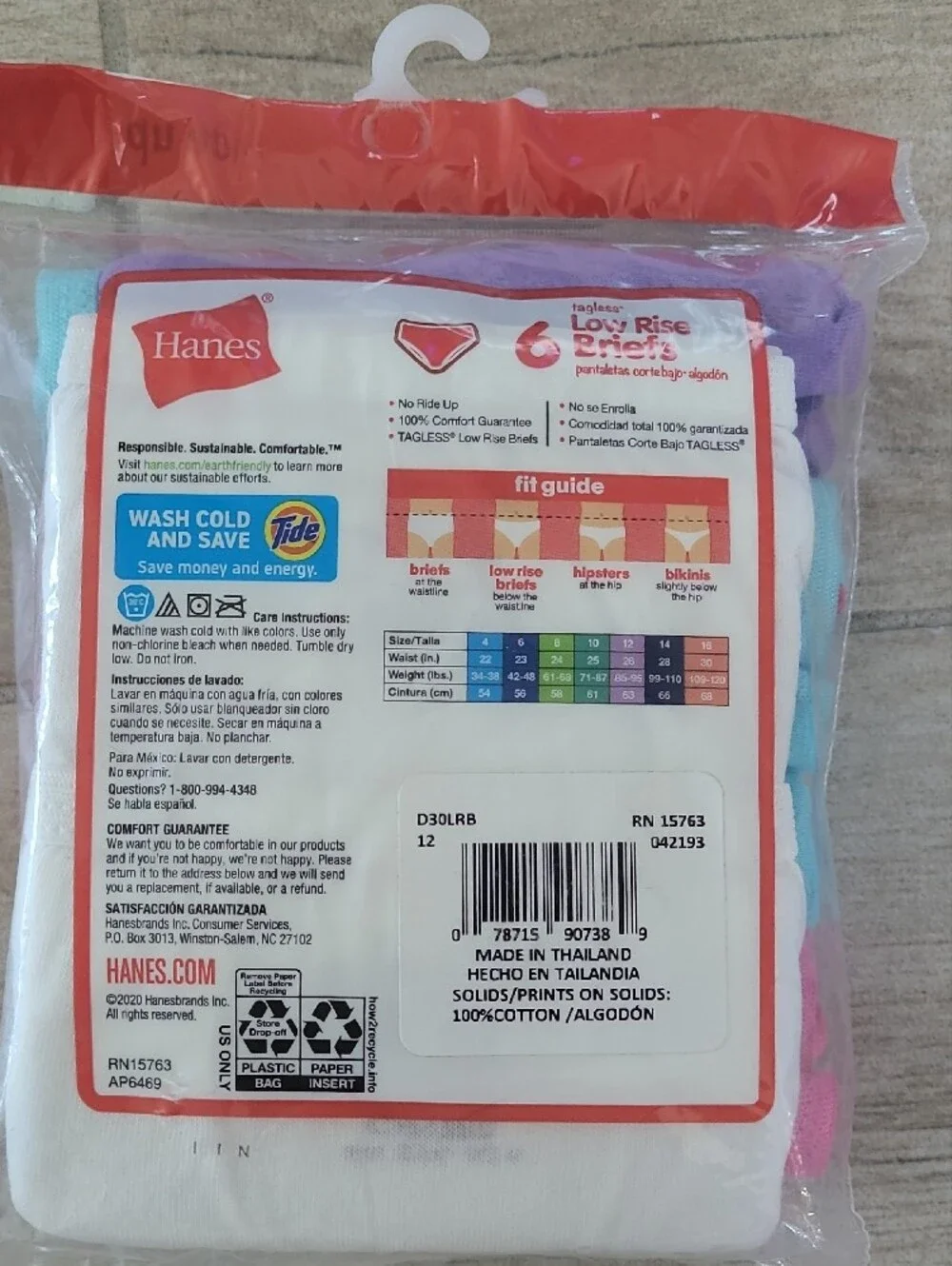 Hanes 6pack Girls Underwear